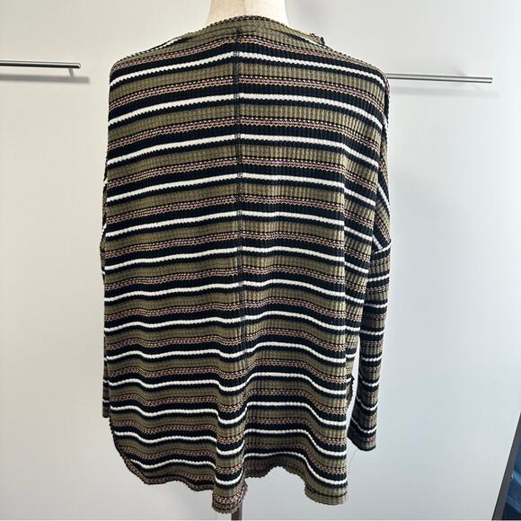 Out From Under Urban Outfitters Size M Jojo Green Striped Top Casual Tie Front - Picture 5 of 12